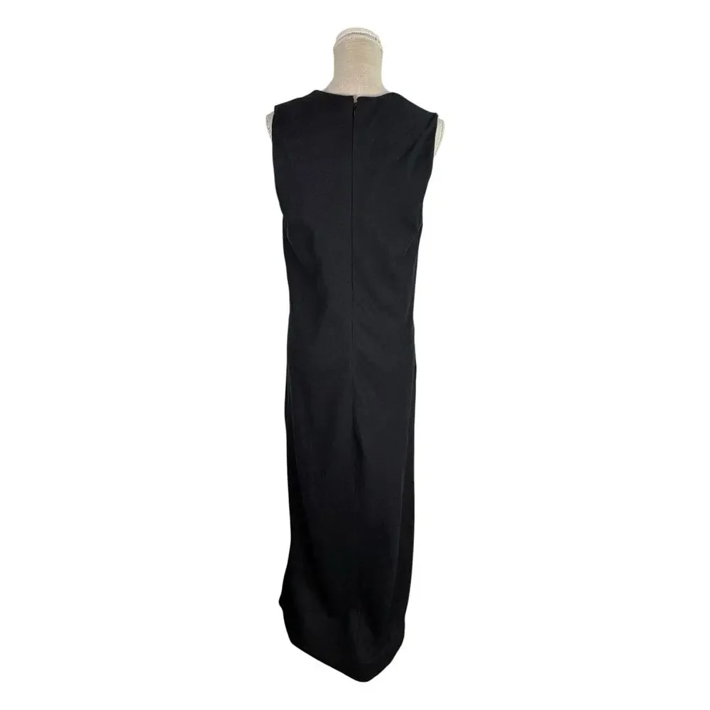 NWOT Abercrombie & Fitch Beaded Plunge Linen Cotton Maxi Dress Womens Large Tall